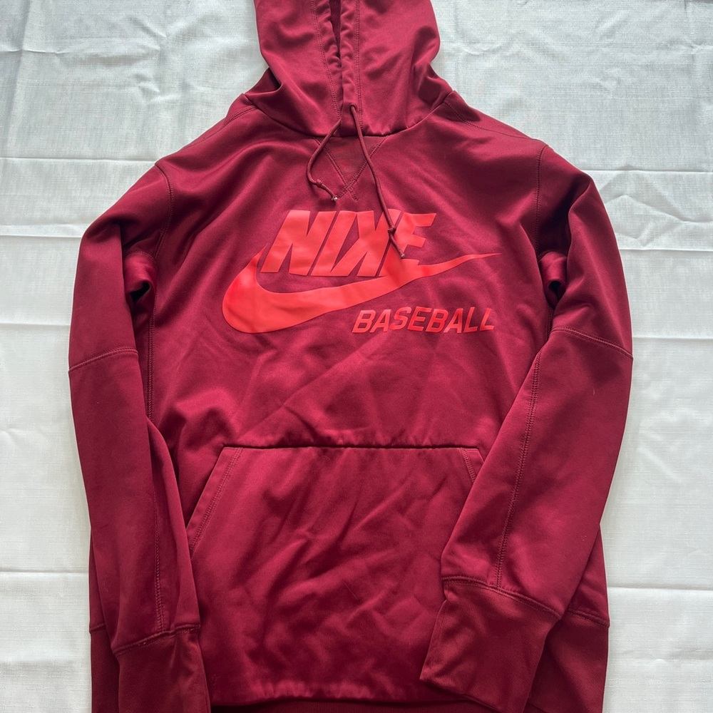 Nike Maroon Dri-FIT Baseball Hoodie Size Medium